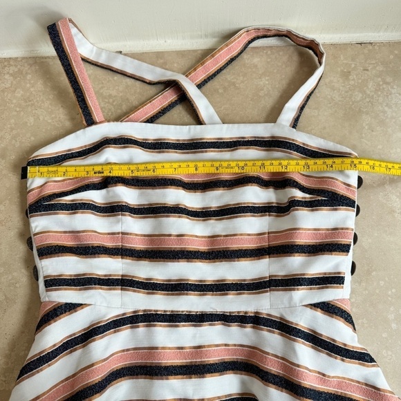 Hutch Tiffany Striped Jacquard Sleeveless Fit Flare Womens Size 4 Midi Pockets - Picture 9 of 16